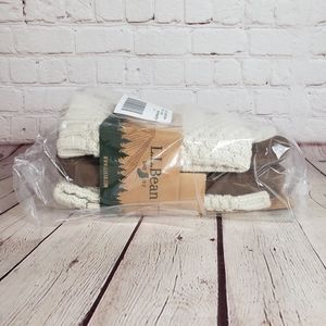 NEW LL Bean Popcorn Knit Moccasin Slipper Socks